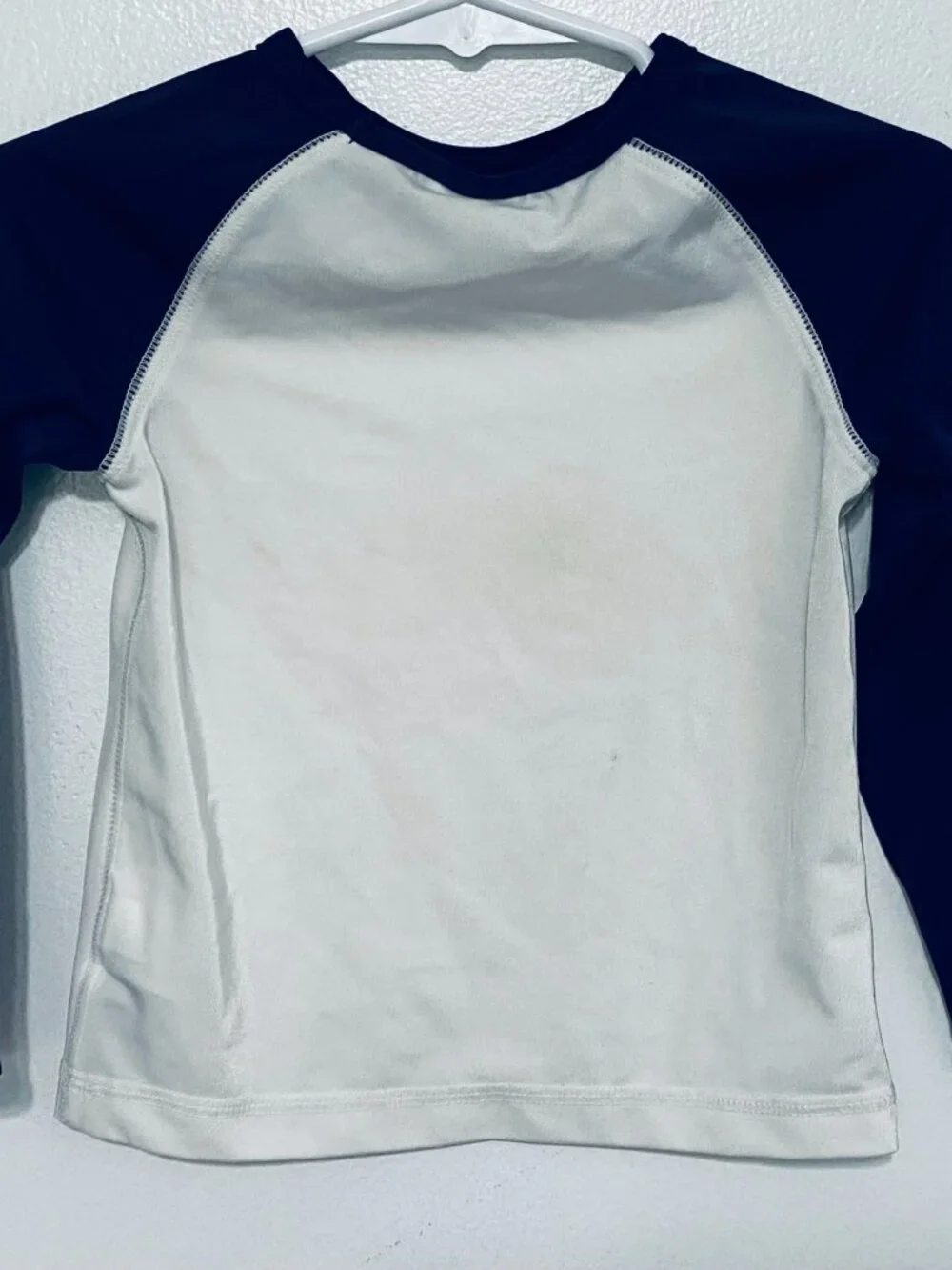 Rashguard Swim Shirt 18-24 Mo Old Navy UV Protection White/Blue Long Sleeve EUC